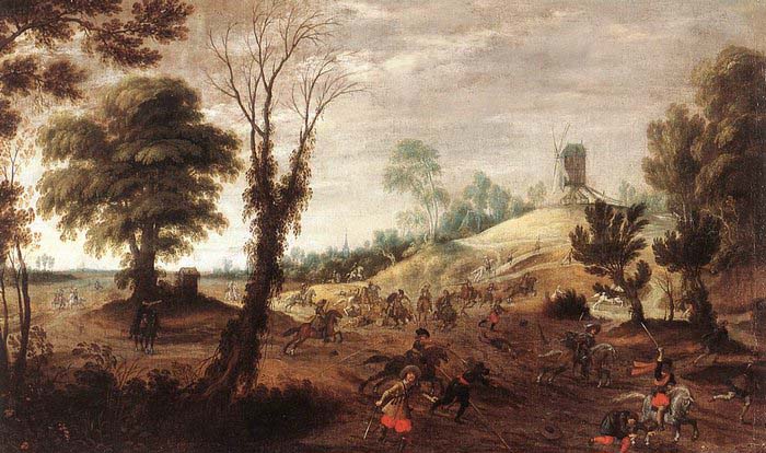 Meulener, Pieter Cavalry Skirmish - Oil on canvas